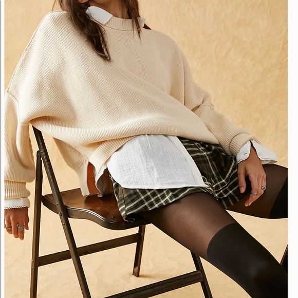 Free People Cream Knit Crew Neck Sweater - Picture 1 of 6